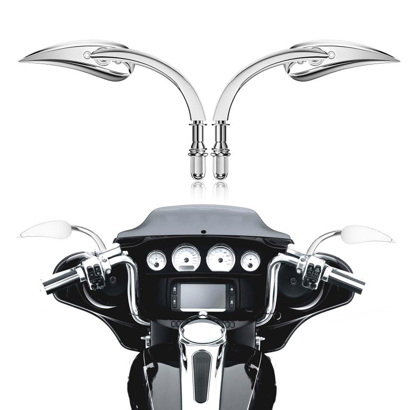 8MM 10MM Motorcycle Rearview Mirrors Handlebar Compatible with Harley Davidson Road King Street Electra Glide Road Glide Dyna Softail Ultra Classic Sportster XL883 1200